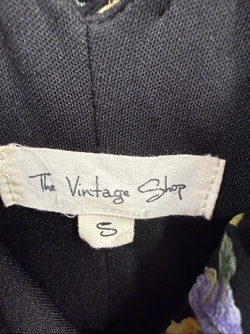 The Vintage Shop Black Maxi Dress with Yellow & Lavender Floral Print - Picture 2 of 7